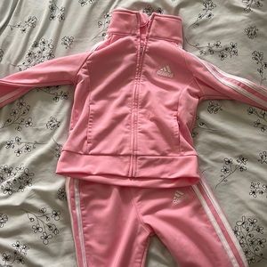 2T pink adidas track suit